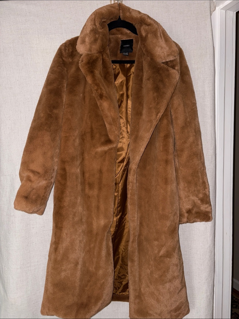Forever 21 Brown Teddy Faux Fur Long Coat